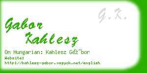 gabor kahlesz business card